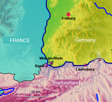 Map of borders region